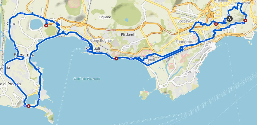 Itinerario ciclistico via Napoli - Lago D'Averno